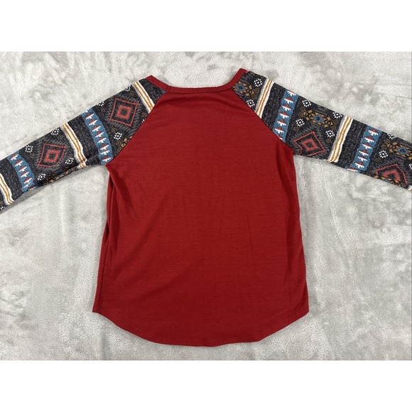 7th Ray Top Womens L Aztec Western Cowgirl Aztec Navajo Stretch Made In USA Red - Picture 4 of 10
